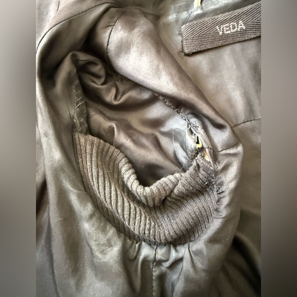 Veda Brown Speckled asymmetrical leather zip front jacket - Picture 8 of 8